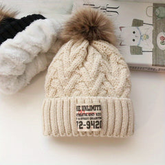 Baby Hat Autumn Winter Kids Knitted Hat Thick Plus Velvet Woolen Hat