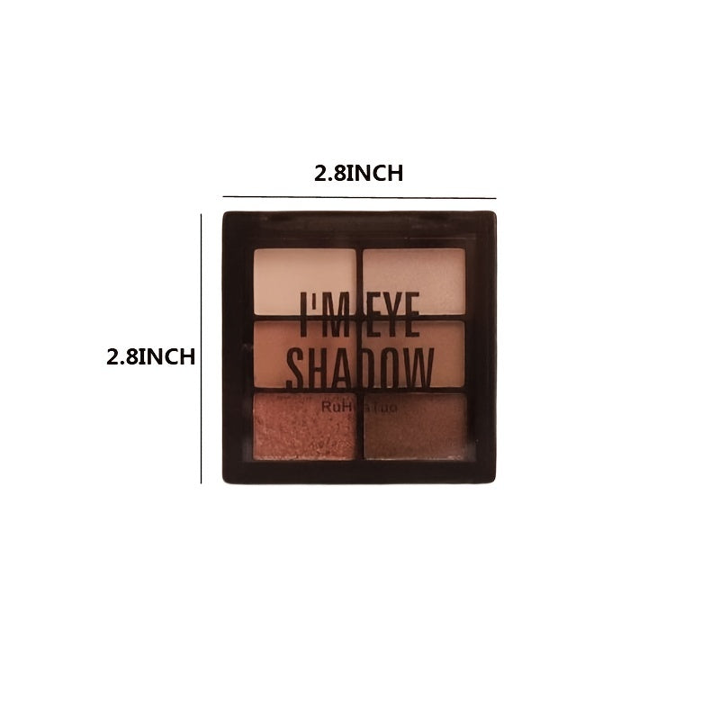 6 Earth Tone Eyeshadow Palette Waterproof Cosmetics Makeup