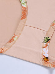 5pcs Floral Printed Briefs Beauty Buttock Mid Waist Panties For Women