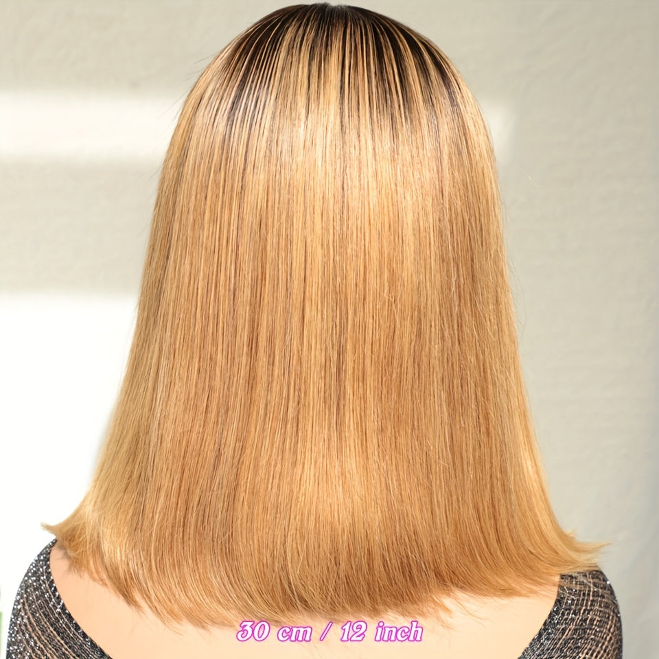 Honey Blonde Bob Wig Human Hair Lace Front Wig for Women