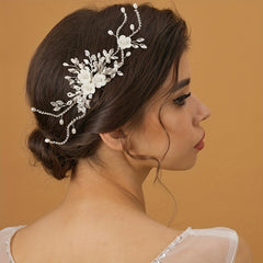 Bridal Wedding Hair Comb with Faux Pearls