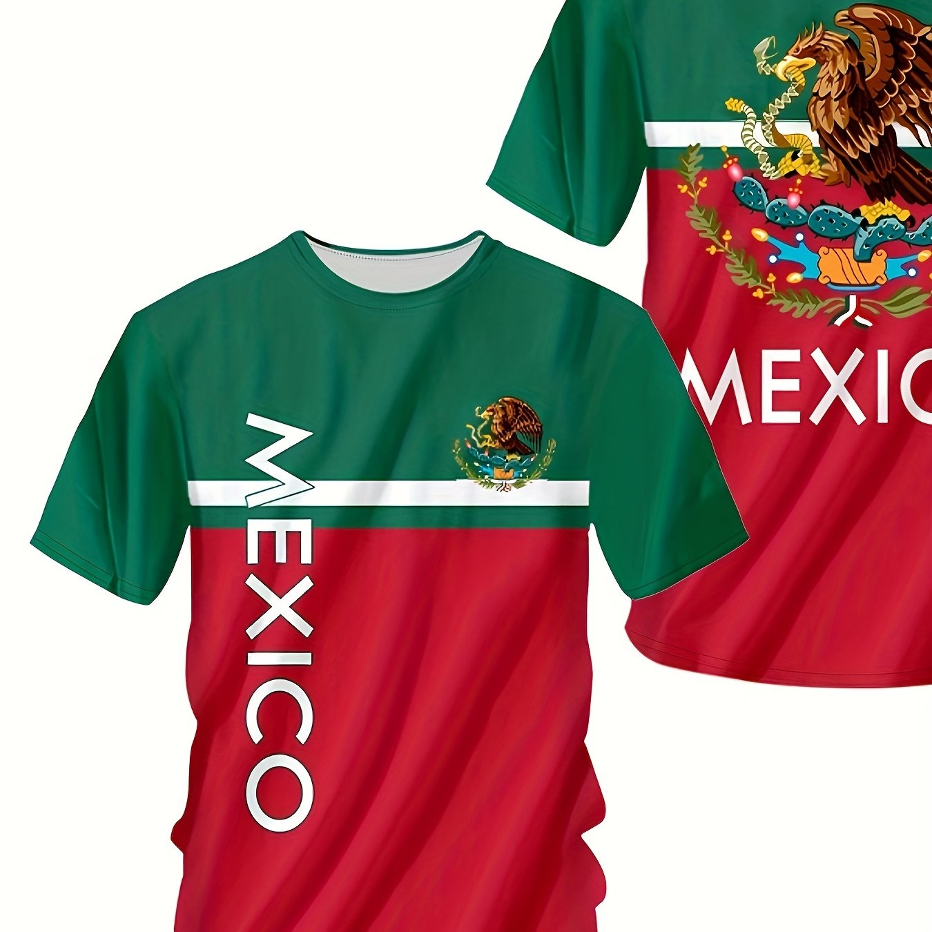 MEXICO 3D Digital Print Men's Graphic T-shirt Causal Tees Short Sleeve Pullover