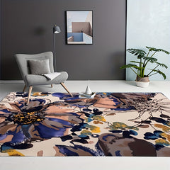 Modern Bright Flowers Area Rug Non Slip for Living Room Bedroom Office