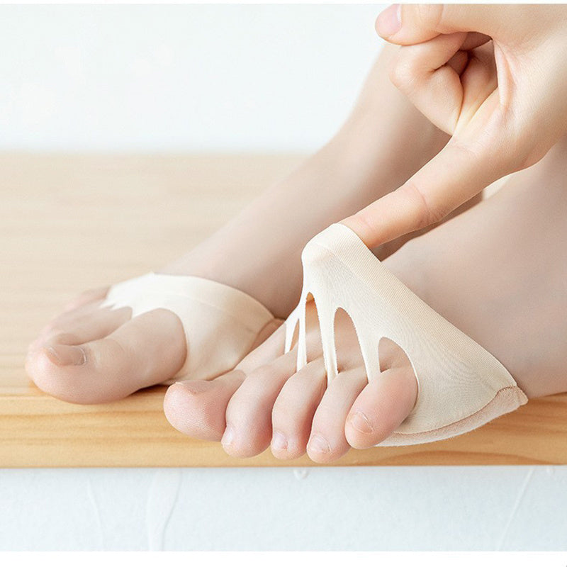Women's Toe Pad Topper Liner Socks Nylon Sponge Cushion No Show Toeless Half Soc