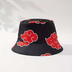 Cartoon Clouds Print Bucket Hat Reversible Lightweight Fisherman Cap