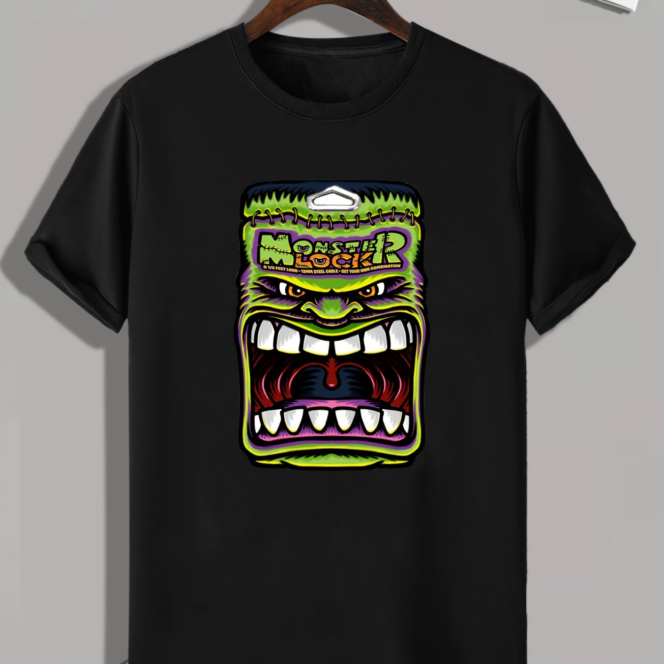 Monster Print Men's Graphic T shirt for Summer