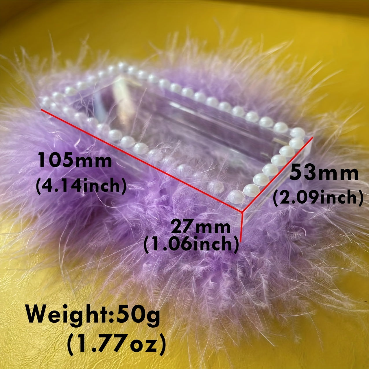 Feather Pearl Lashes Holder Acrylic Eyelash Case for Strip Packaging