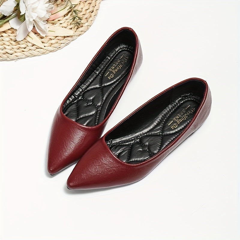 Women's Pointed Toe Flats Soft Sole Work Shoes