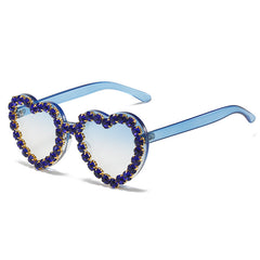 Women's Heart Rhinestones Sunglasses Party Shades