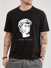 Cotton David Mask Print Men's Graphic Tee Casual Comfy Tshirt