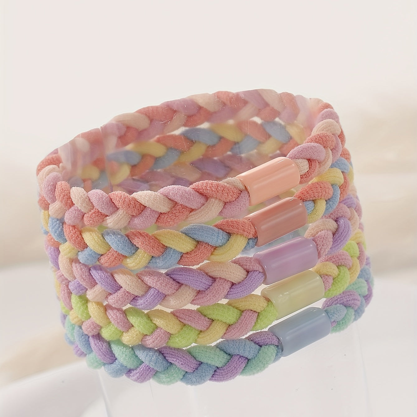 5pcs Sweet Block Hair Ties Hair Bands For Girls