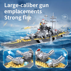 Building Blocks Aircraft Carrier Bismarck Warship Assembly Boys Toys