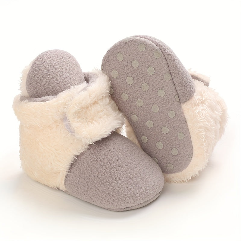 Warm Hook and Loop Fastener Boots for Baby Boys and Girls