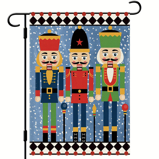 Christmas Soldier Nutcracker Garden Flag Double Side Outdoor Decor