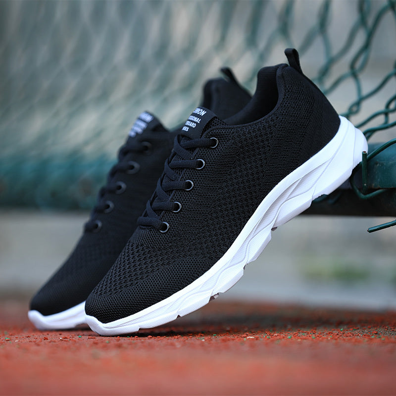 Women's Mesh Knitting Sneakers Lace-up Thick Sole Running Shoes