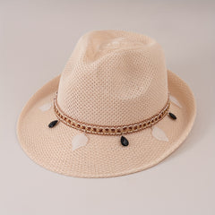 Youth Straw Jazz Top Hat Gentleman Sunshade Outdoor Summer Hat