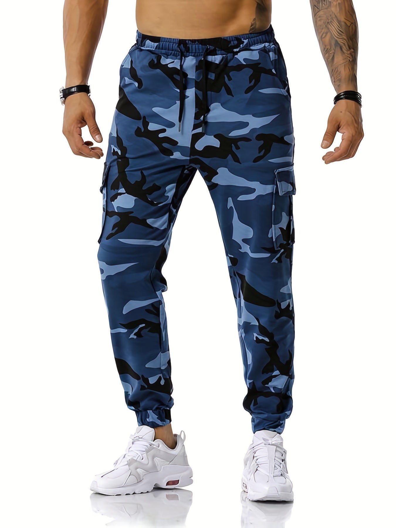 Men's Camo Cargo Pants Work Outdoors Streetwear