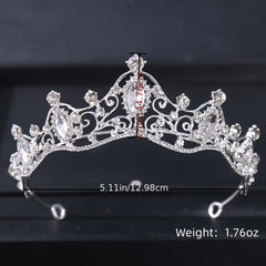 Golden Rhinestone Crown Headband Wedding Tiara
