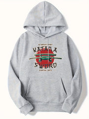 Japanese Sword Print Men's Hooded Sweatshirt for Autumn Winter