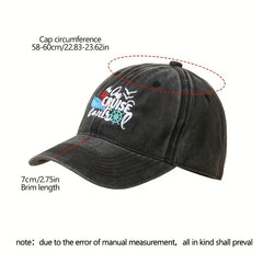 Distressed Letter Baseball Cap Washed Cotton Dad Hat