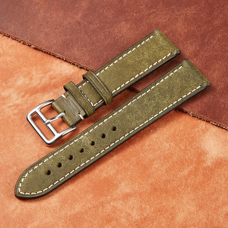 Vintage High-end Leather Watch Band Italian Calfskin Strap