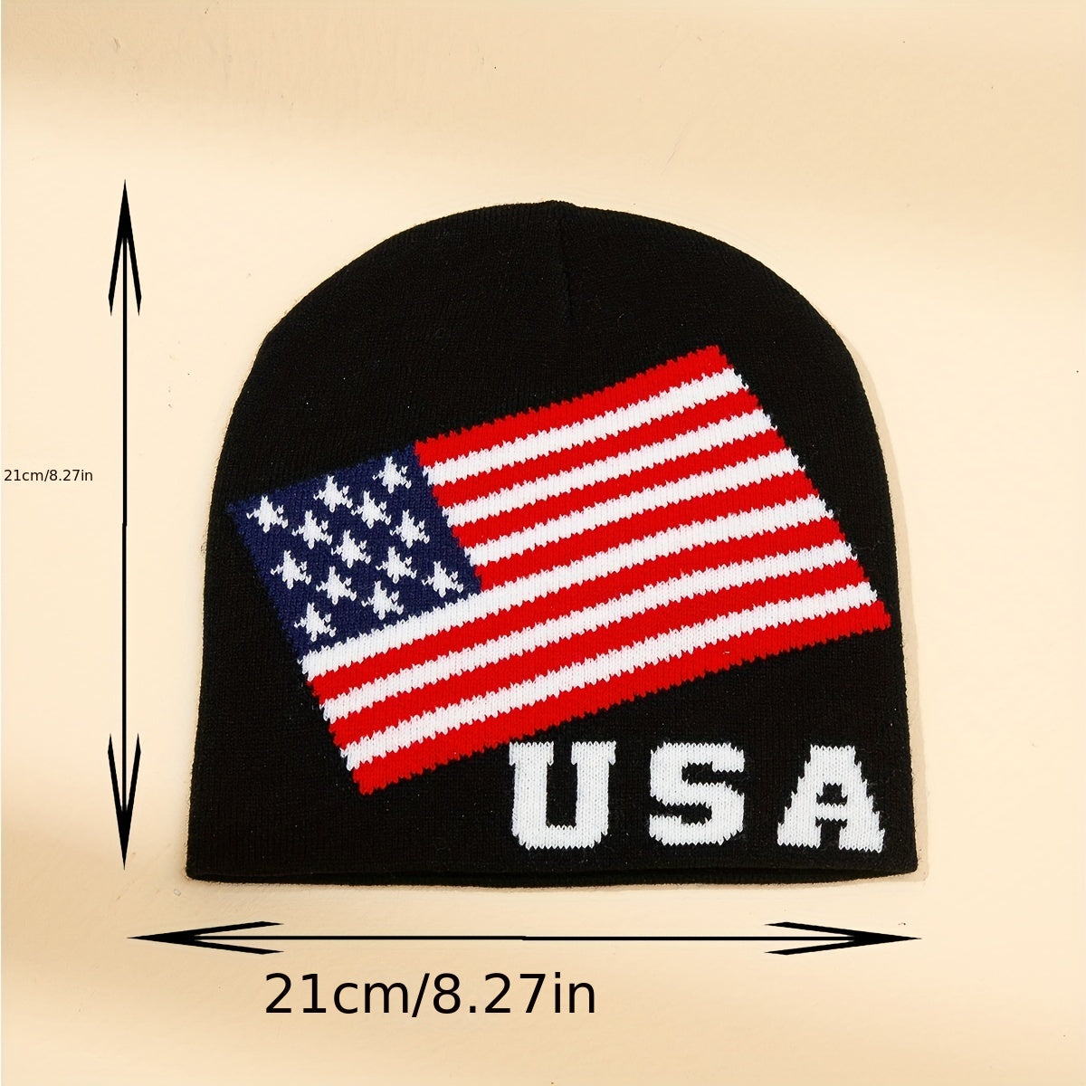 Independence Beanie Flag Jacquard Unisex Hip Hop Knit Hat Patriotic Skull Cap