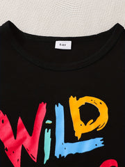 2pcs Little Boy Wild Thing Short Sleeve Tees & Shorts Set Cute Summer Outfit