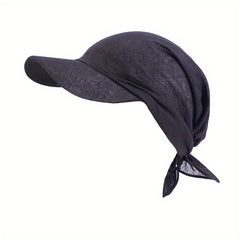 Lace Up Turban Baseball Cap Sun Hat Women's Head Scarf Bandana Visor Hats
