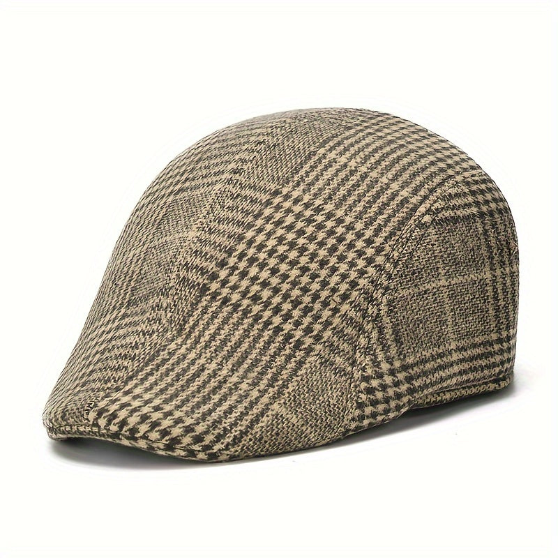 Men's Beret Painter Hat Plaid Casual Hats