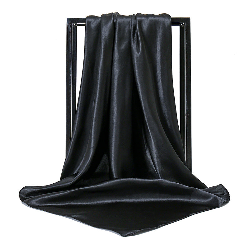 Womens Large Satin Square Scarf Silk Hair Wrapping