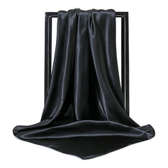 Womens Large Satin Square Scarf Silk Hair Wrapping