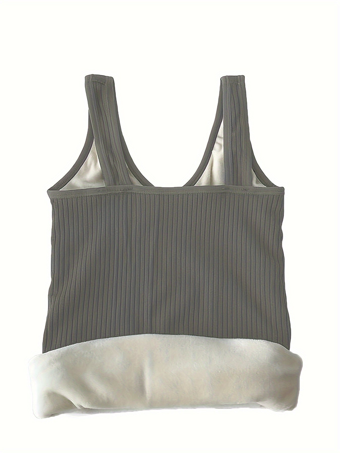 Plush Lined Thermal Underwear Top V Neck Tank