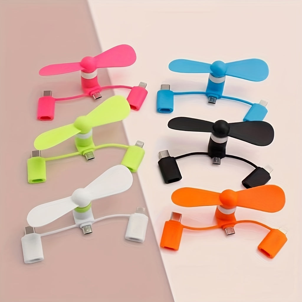USB Small Fan 3-in-1 Mobile Phone Fan Handheld Portable Pocket Fan