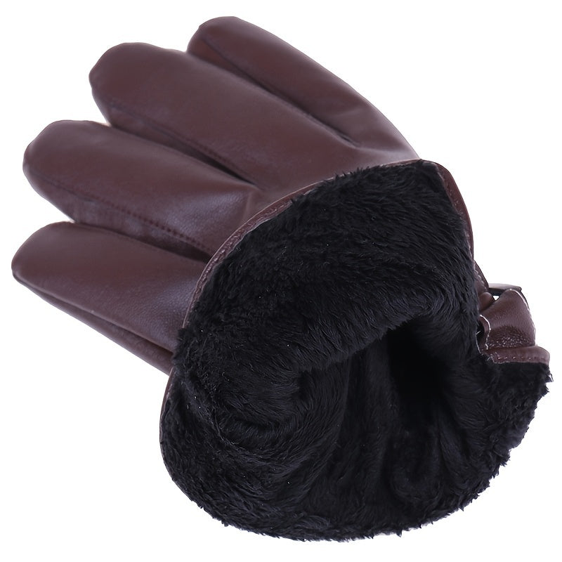 Windproof Touch Screen Gloves with Fleece Lining for Winter Activities