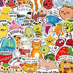 50 Motivational English Stickers for Luggage Skateboard Cup Phone Tablet