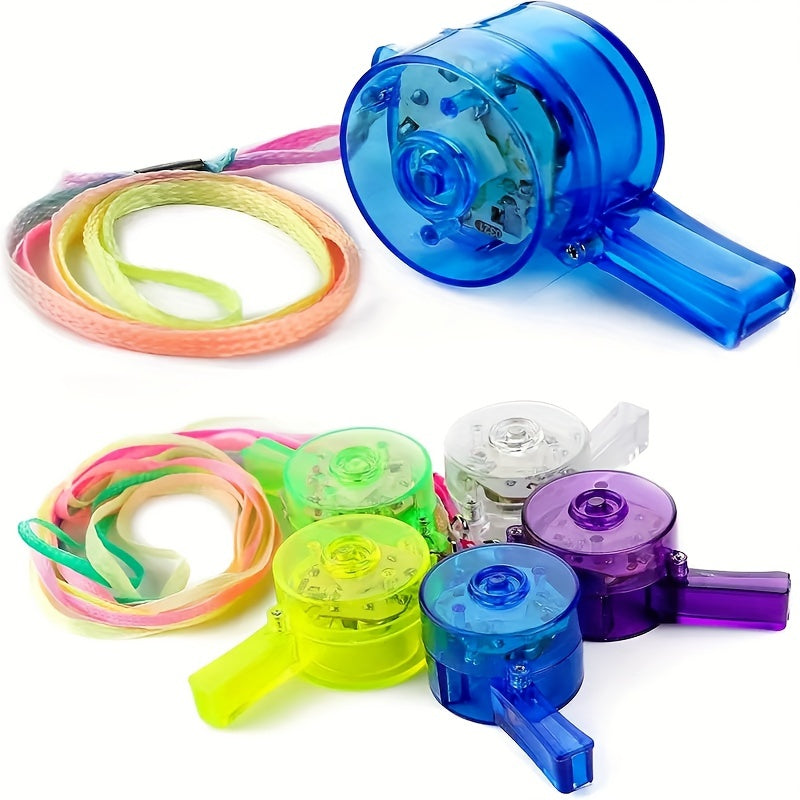 3pcs Light Up Flashing Whistles With Lanyards - Glow In The Dark Party Favors