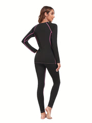 Women's Thermal Underwear Set Crew Neck Tops & Pants