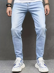 Men's Slim Fit Jeans Distressed Stretch Denim Pants
