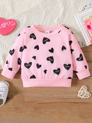 Baby Girl Love Print Pullover Sweater Long Sleeve Christmas Blouse
