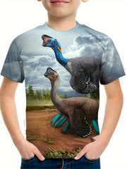 Dino 3D Print Boy's T-shirt Summer Top