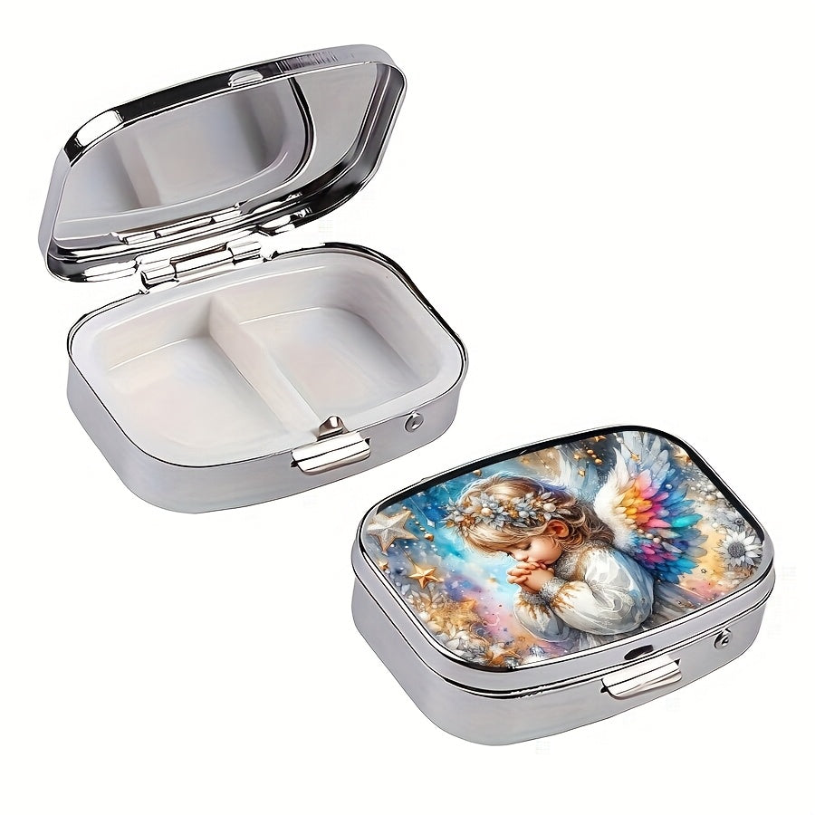 Portable Two-Compartment Pill Box