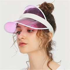 Candy PVC Visor Hat UV Protection Lightweight Sun Hat for Women