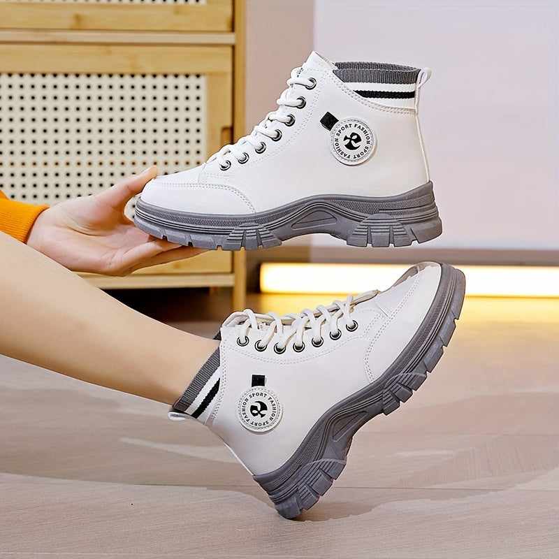 Women's Winter Lace-up Athletic Shoes with Ankle Boots