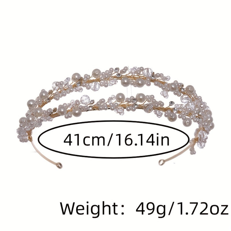 Golden Rhinestone Headband Tiara Bridal Wedding Hair Accessories