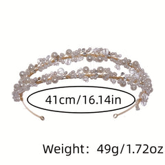 Golden Rhinestone Headband Tiara Bridal Wedding Hair Accessories
