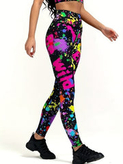 Graffiti Yoga Leggings High Waist Tummy Control Butt Lifting Pants