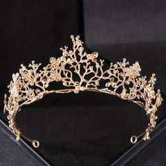 Golden Rhinestone Crown Hairband for Bridal Wedding Party Favor