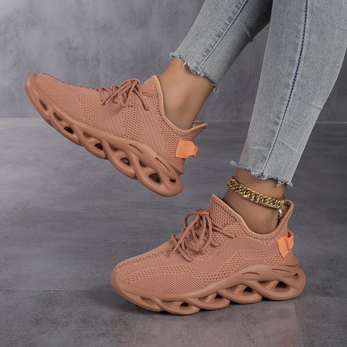 Blade Type Solid Running Shoes - Shock Absorption & Non Slip Sneakers