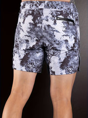Men's Double Layer Sports Shorts with Zipper Pocket for Gym Workout