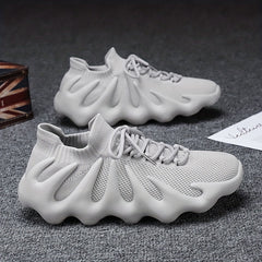 Women's Lace Up Sock Sneakers Stylish Low Top Shoes